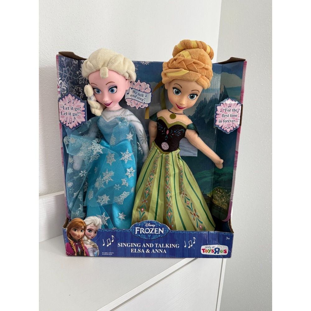 2013 Disney 15" Frozen ELSA & ANNA Doll  Frozen Vinyl Face Plush Just Play New